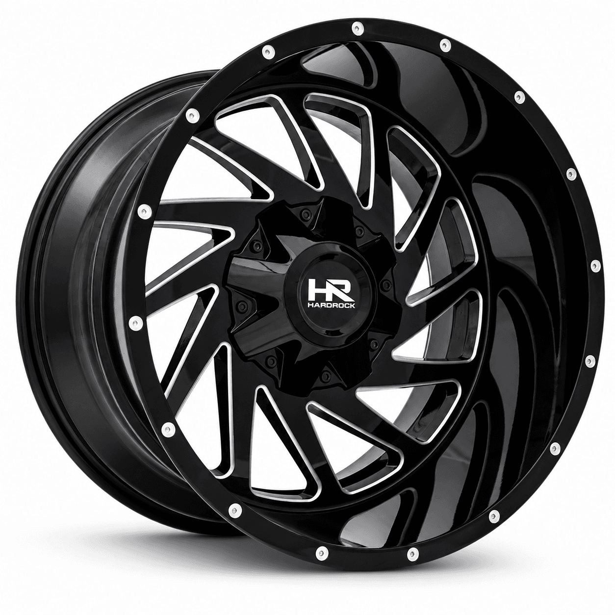 HARDROCK Crusher (Gloss Black Milled) - 6-Lug wheel